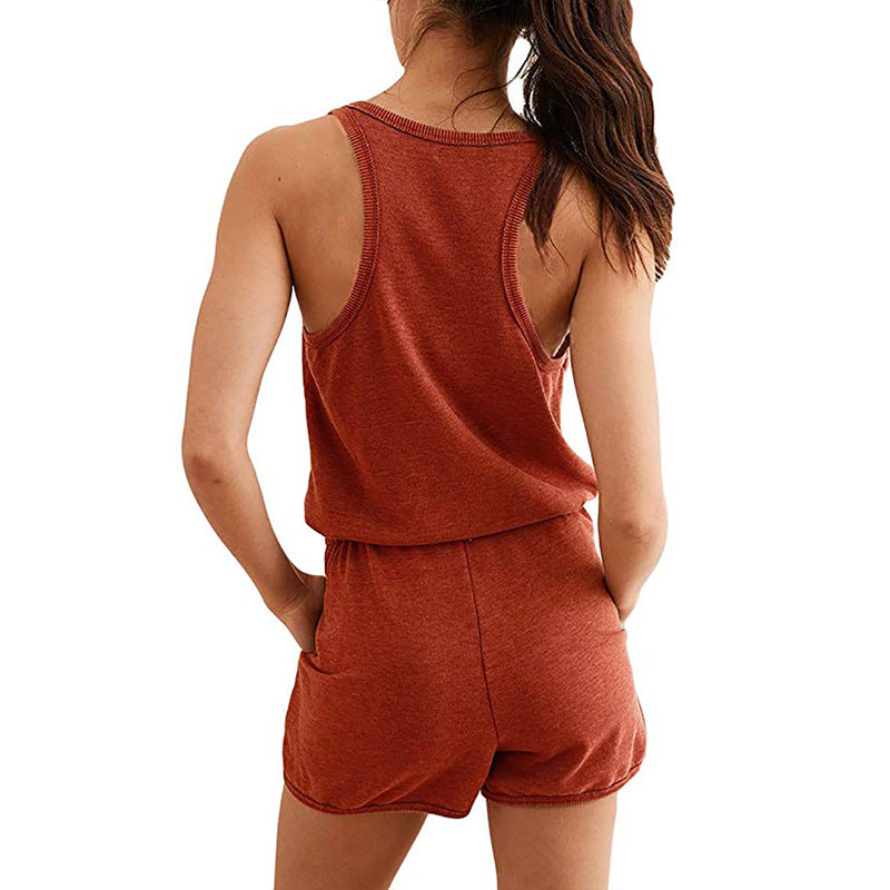 Casual tie jumpsuit