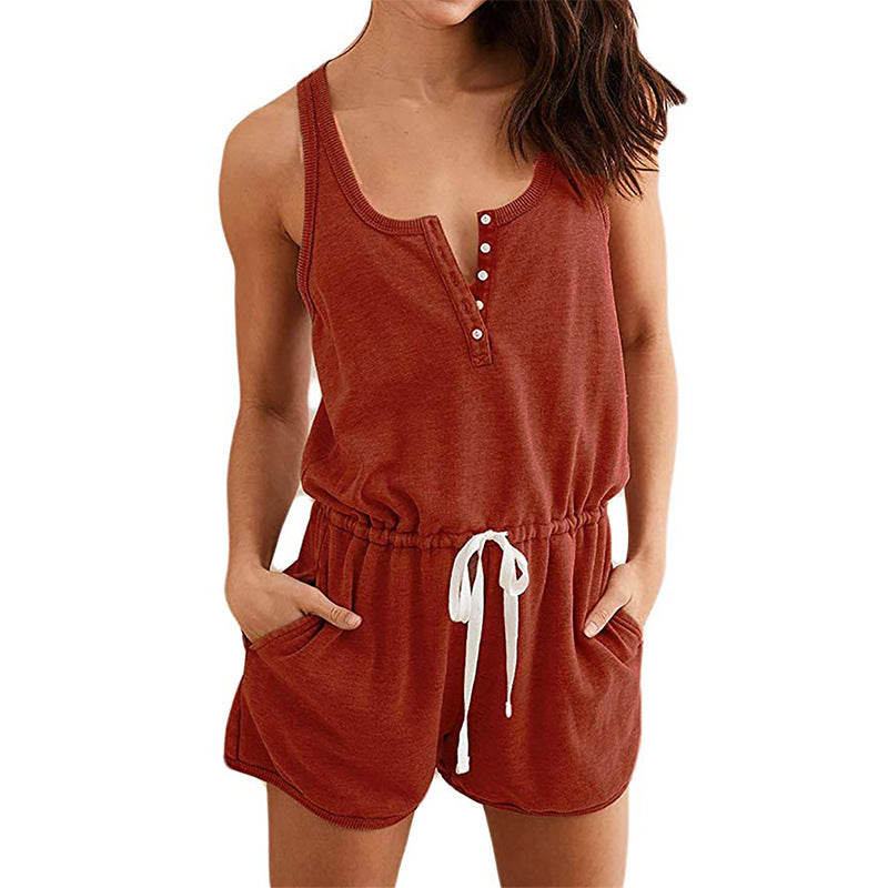Casual tie jumpsuit