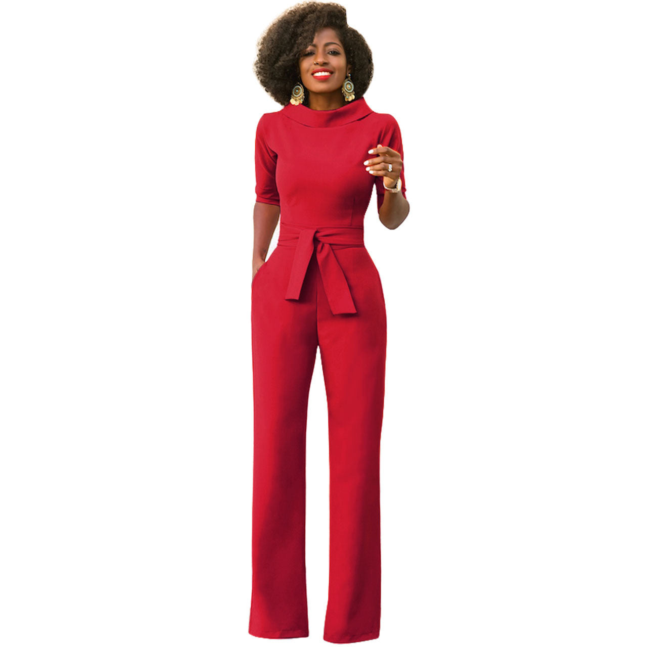 Casual Turtle Neck Jumpsuit