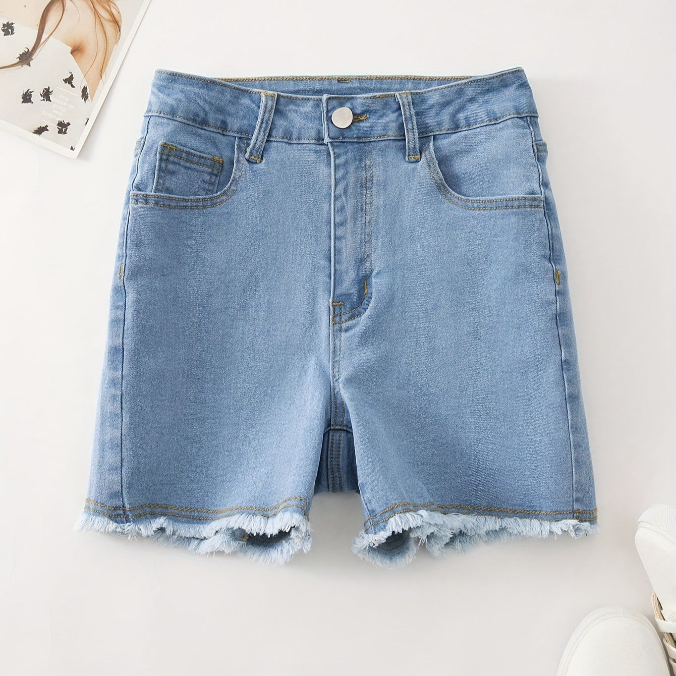 Sweet Bow-Knot Bodycon Denim Shorts For Women