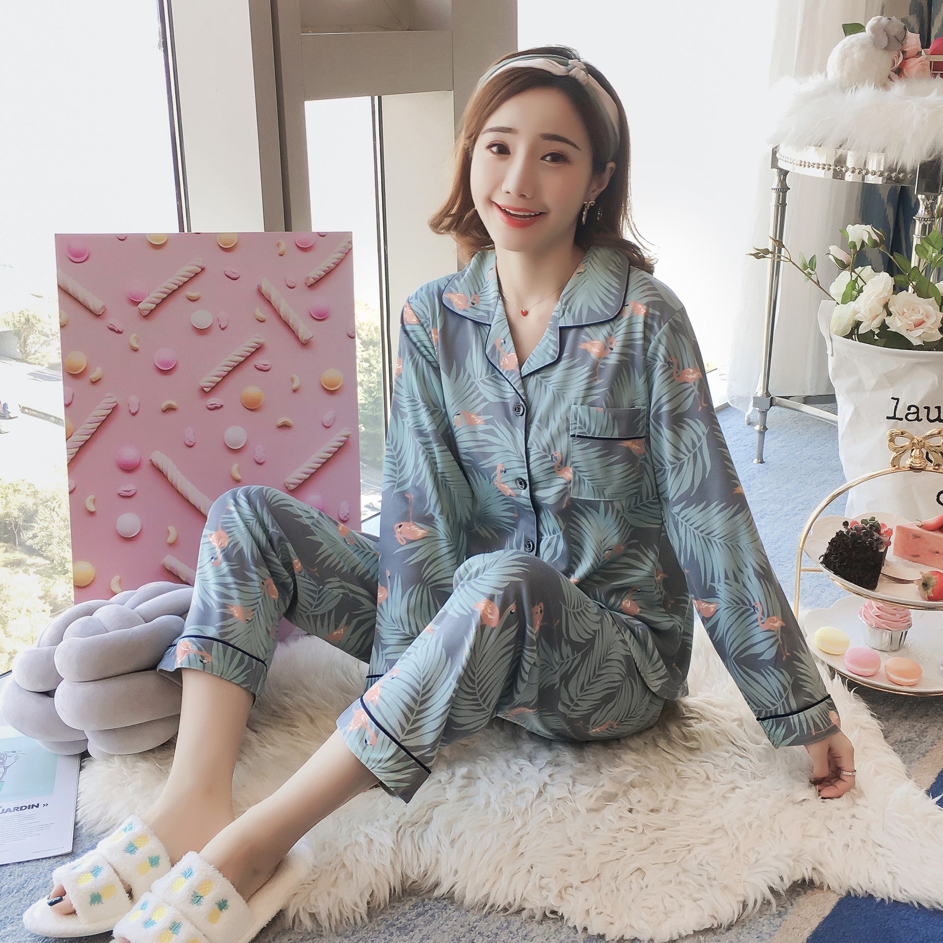 Womens Long-sleeve Pajama Sets For Wearing Outside