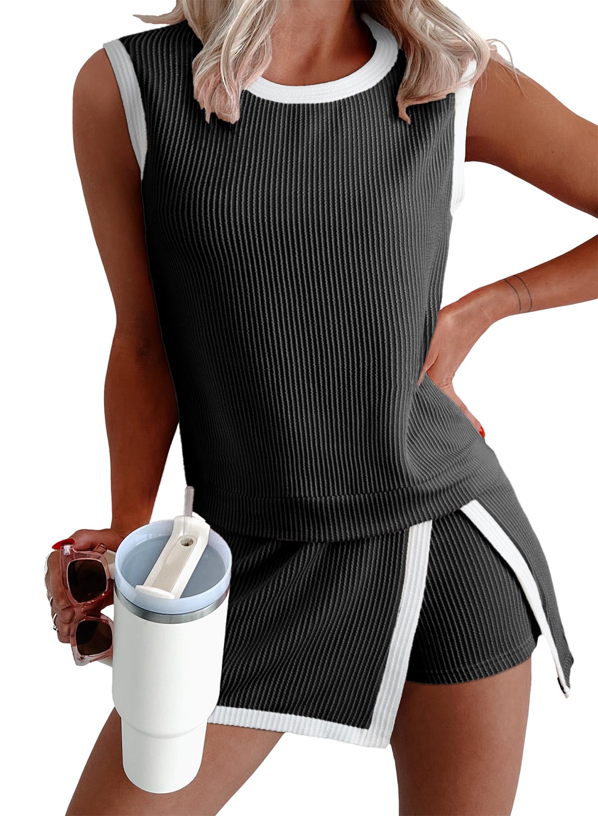 Women Fashion Summer Athletic Lounge Sets Two-piece Set