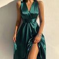 Wrap Hips Women Dresses Long Sleeve Female Robe Bodycon Neck
