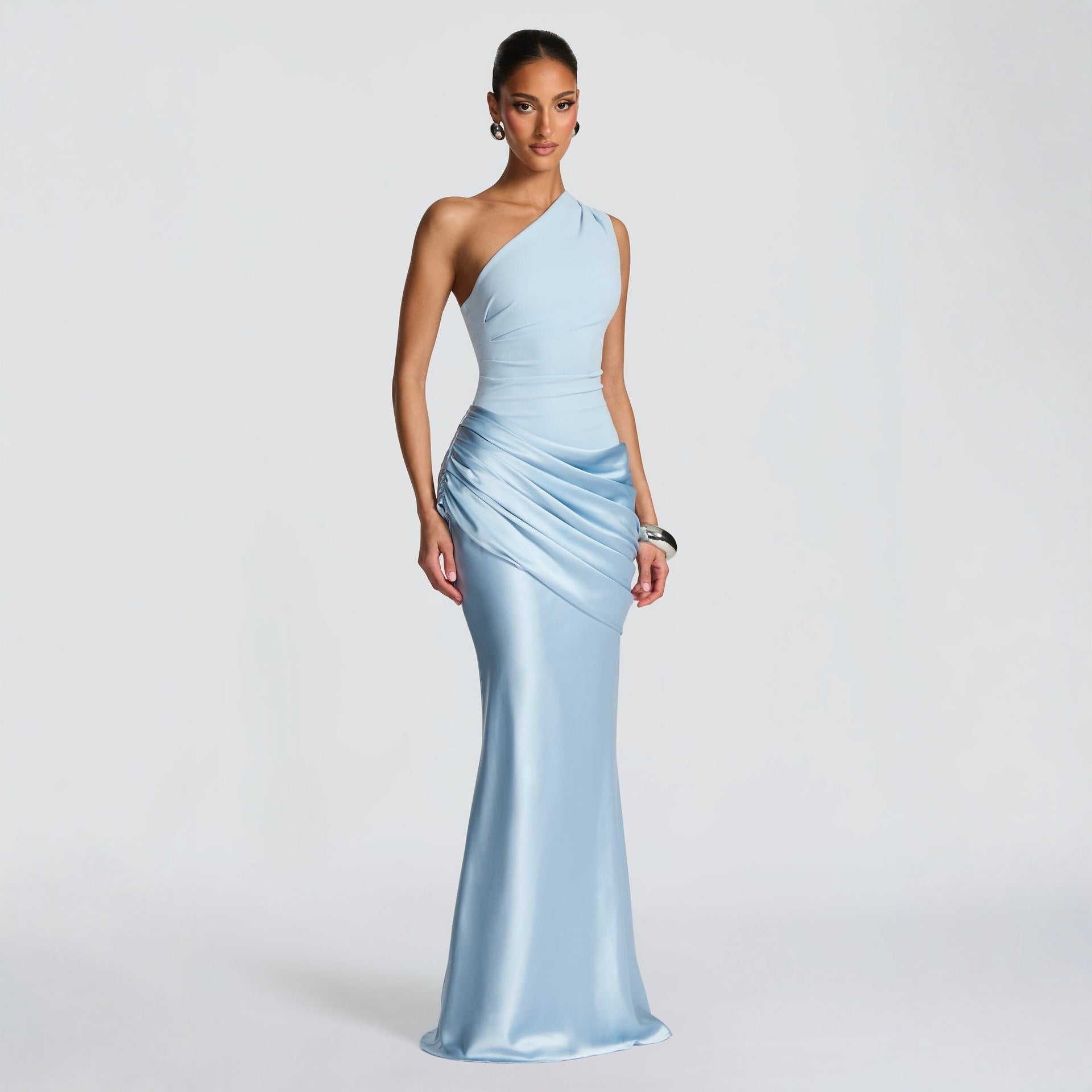 Slim Off-shoulder Bodycon Maxi Dress Solid Color Sleeveless  Evening Party Gown Dresses For Women Clothing