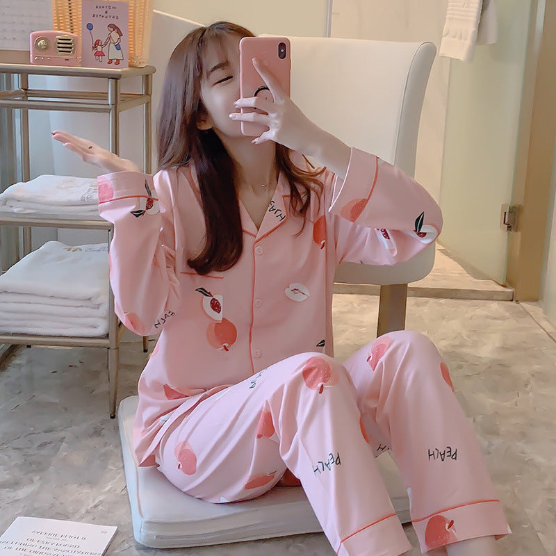 Womens Long-sleeve Pajama Sets For Wearing Outside
