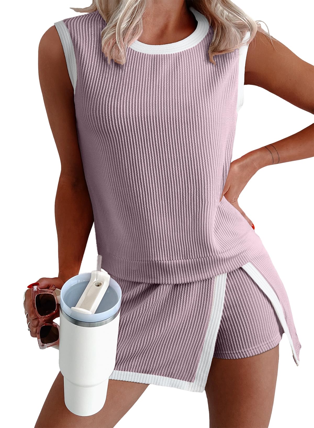 Women Fashion Summer Athletic Lounge Sets Two-piece Set