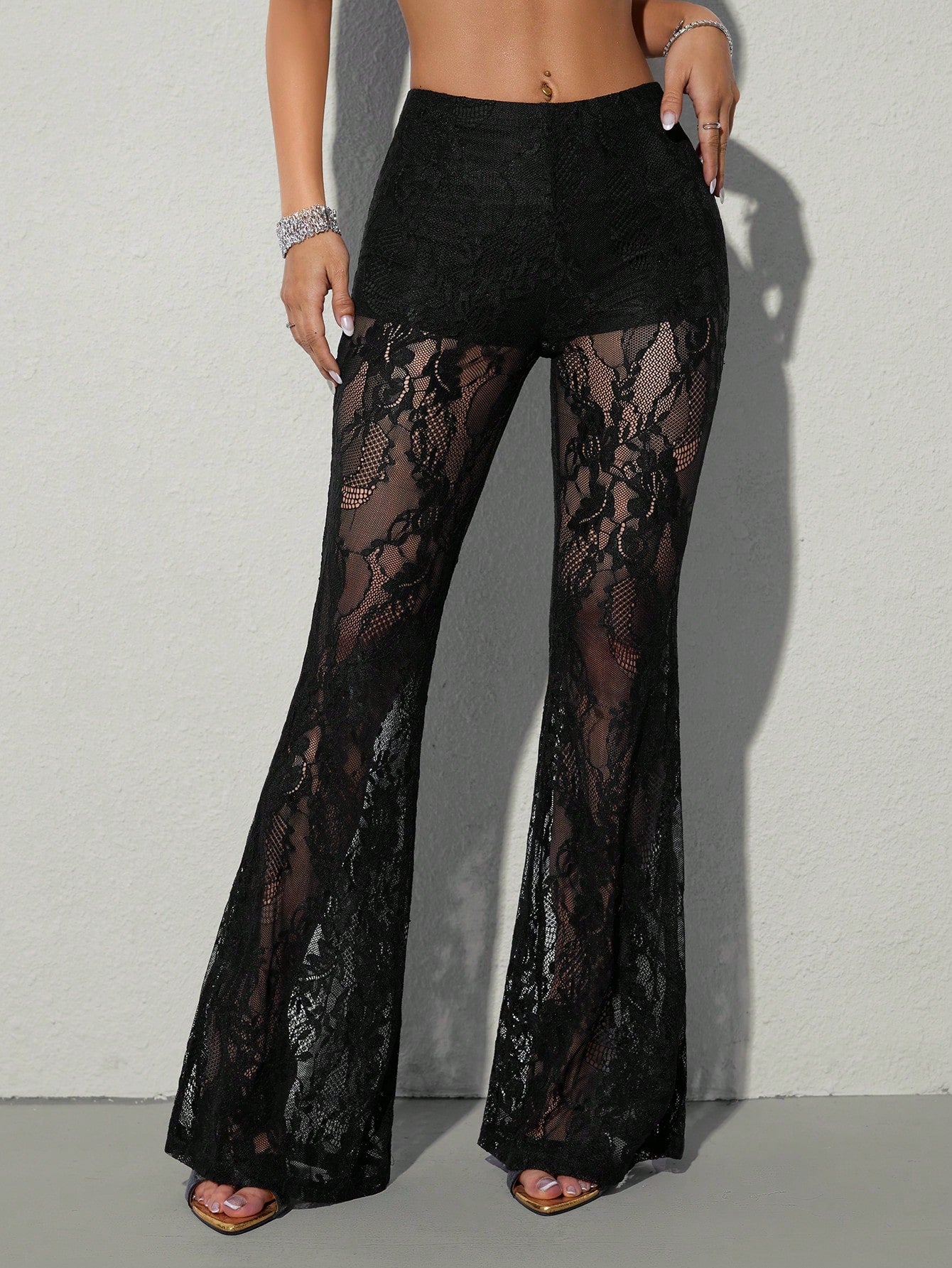 Sexy Sheer Flared Pants For Women