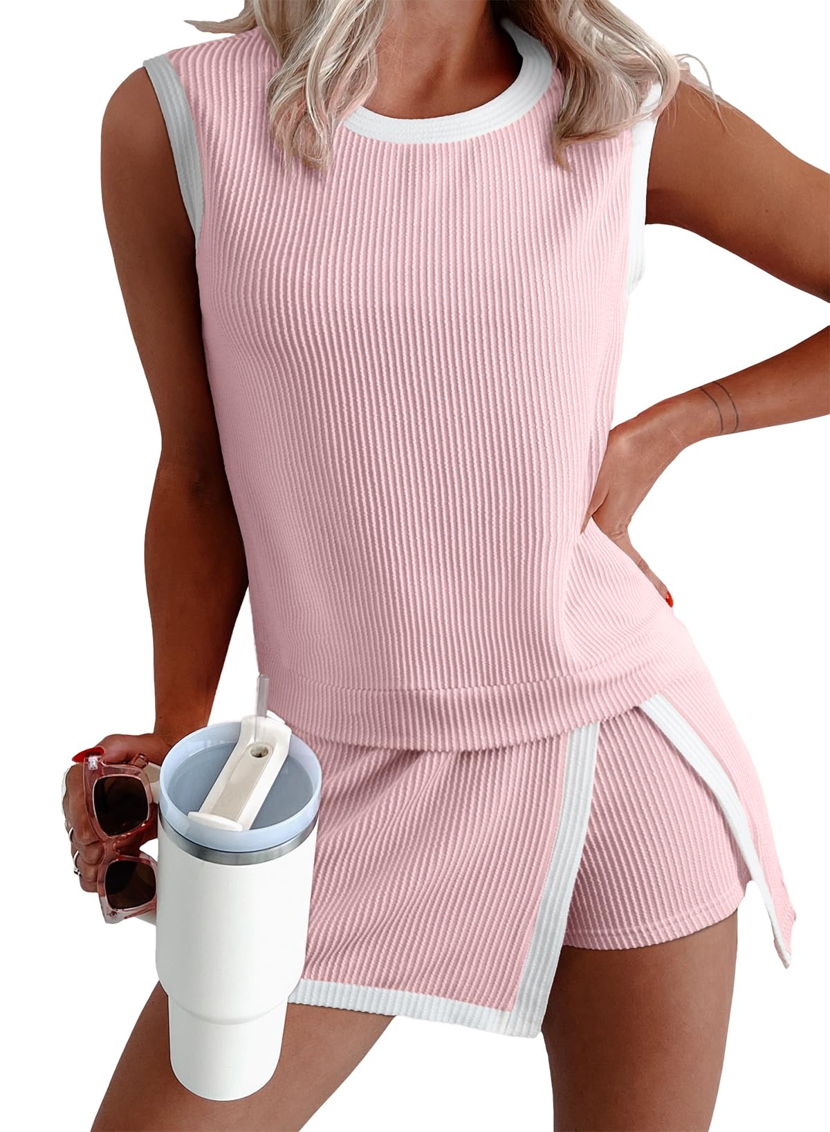 Women Fashion Summer Athletic Lounge Sets Two-piece Set